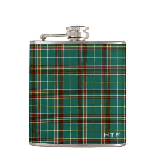 Clan Forde Tartan Mit Monogramm Flachmann (Vorderseite)