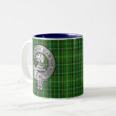 Clan Forrester / Foster Wappen & Jagd Tartan Zweifarbige Tasse (Vorderseite Links)