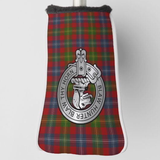 Clan Forrester / Foster Wappen & Tartan Golf Headcover (Rotieren 90)
