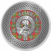 Clan Forrester | Foster Wappen & Tartan Knot Aufkleber (Vorderseite)