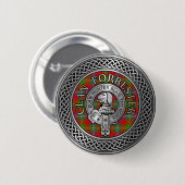 Clan Forrester | Foster Wappen & Tartan Knot Button (Vorne & Hinten)