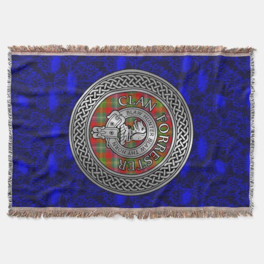 Clan Forrester | Foster Wappen & Tartan Knot Decke (Vorderseite)