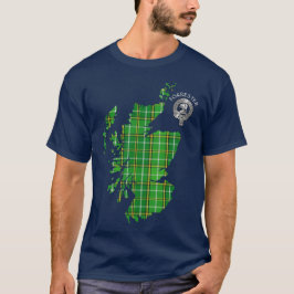 Clan Forrester Jagd Tartan Karte & Wappen T-Shirt
