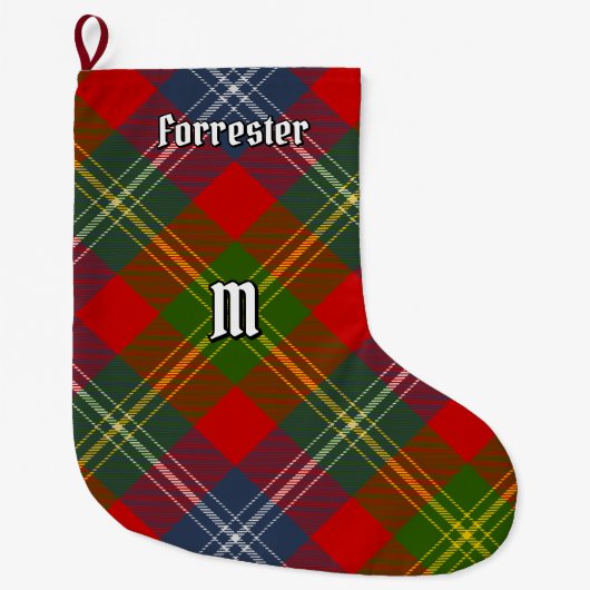 Clan Forrester Tartan Großer Weihnachtsstrumpf (Vorderseite)