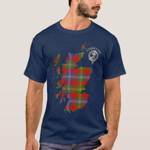 Clan Forrester Tartan Karte & Wappen T-Shirt