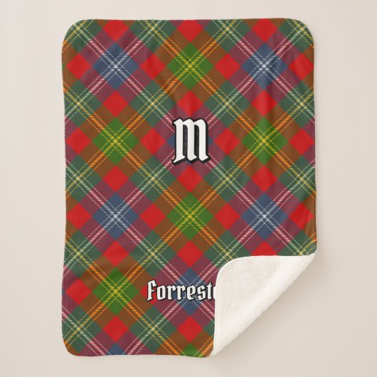 Clan Forrester Tartan Sherpadecke (Vorderseite)