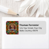 Clan Forrester Wappen über Tartan (Insitu)