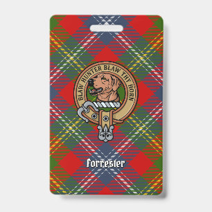 Clan Forrester Wappen über Tartan Ausweis