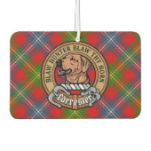 Clan Forrester Wappen über Tartan Autolufterfrischer (Vorderseite)