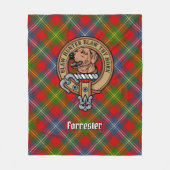 Clan Forrester Wappen über Tartan Fleecedecke (Vorderseite)