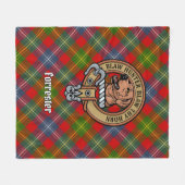 Clan Forrester Wappen über Tartan Fleecedecke (Vorderseite (Horizontal))