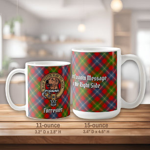 Clan Forrester Wappen über Tartan Kaffeetasse