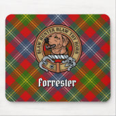 Clan Forrester Wappen über Tartan Mousepad (Vorne)