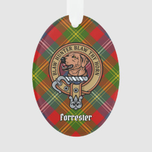 Clan Forrester Wappen über Tartan Ornament