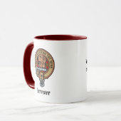 Clan Forrester Wappen über Tartan Tasse (Vorderseite Links)