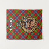 Clan Forrester Wappen über Tartan Wandteppich (Vorderseite (Horizontal))