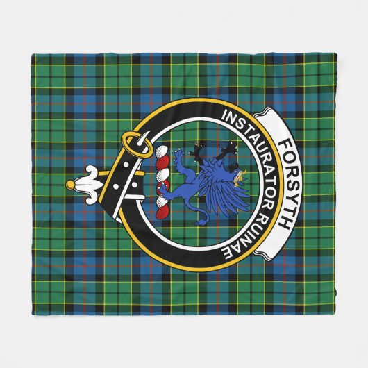 Clan Forsyth Ancient Tartan Kariert Fleecedecke (Vorderseite (Horizontal))