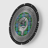 Clan Forsyth Crest & Tartan Knot Große Wanduhr (Winkel)