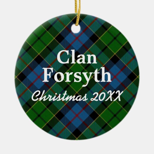 Clan Forsyth Scottish Tartan Keramikornament (Vorne)