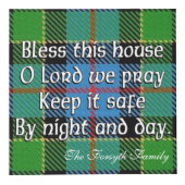 Clan Forsyth Tartan House Blessing Würfel (Vorderseite)