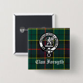 Clan Forsyth Wappen Abzeichen und Tartan Button (Vorne & Hinten)