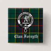 Clan Forsyth Wappen Abzeichen und Tartan Button (Vorderseite)
