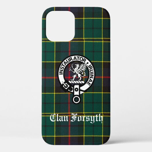 Clan Forsyth Wappen Abzeichen und Tartan Case-Mate iPhone Hülle (Rückseite)