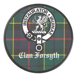 Clan Forsyth Wappen Abzeichen und Tartan Eishockey Puck