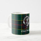 Clan Forsyth Wappen Abzeichen und Tartan Kaffeetasse (Vorderseite Links)
