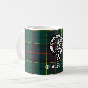 Clan Forsyth Wappen Abzeichen und Tartan Kaffeetasse