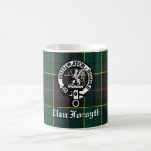Clan Forsyth Wappen Abzeichen und Tartan Kaffeetasse (Mittel)
