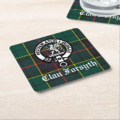 Clan Forsyth Wappen Abzeichen und Tartan Rechteckiger Pappuntersetzer (angewinkelt)