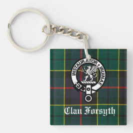 Clan Forsyth Wappen Abzeichen und Tartan Schlüsselanhänger