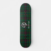Clan Forsyth Wappen Abzeichen und Tartan Skateboard (Vorne)