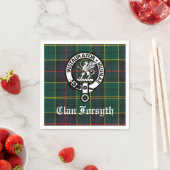 Clan Forsyth Wappen & Tartan individuell anpassbar Serviette (Beispiel)