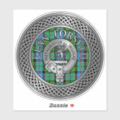 Clan Forsyth Wappen & Tartan Knot Aufkleber (Blatt)