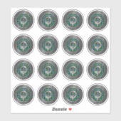 Clan Forsyth Wappen & Tartan Knot Aufkleber (Blatt)