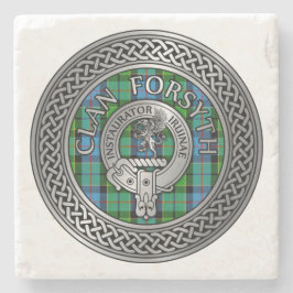 Clan Forsyth Wappen & Tartan Knot Steinuntersetzer