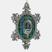 Clan Forsyth Wappen & Tartan Schneeflocken Zinn-Ornament (Links)