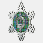 Clan Forsyth Wappen & Tartan Schneeflocken Zinn-Ornament (Rechts)