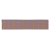 Clan Foster Light Blue und Red Scottish Tartan Kurzer Tischläufer (Horizontal)