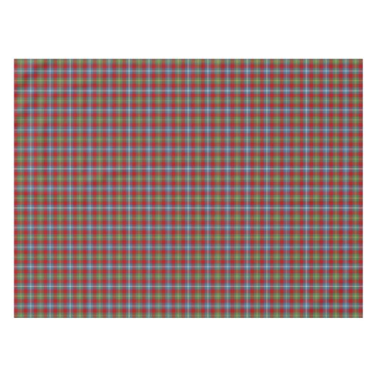 Clan Foster Light Blue und Red Scottish Tartan Tischdecke (Vorderseite (Horizontal))