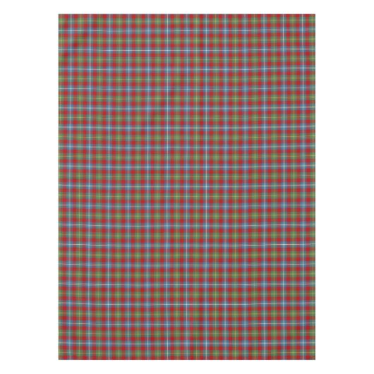 Clan Foster Light Blue und Red Scottish Tartan Tischdecke (Vorderseite)