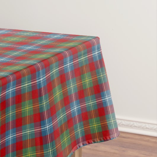 Clan Foster Light Blue und Red Scottish Tartan Tischdecke (Beispiel)