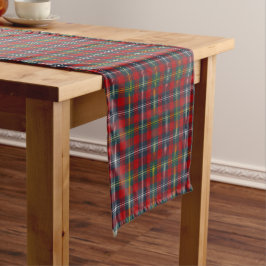 Clan Foster Red and Navy Blue Scottish Tartan Kurzer Tischläufer