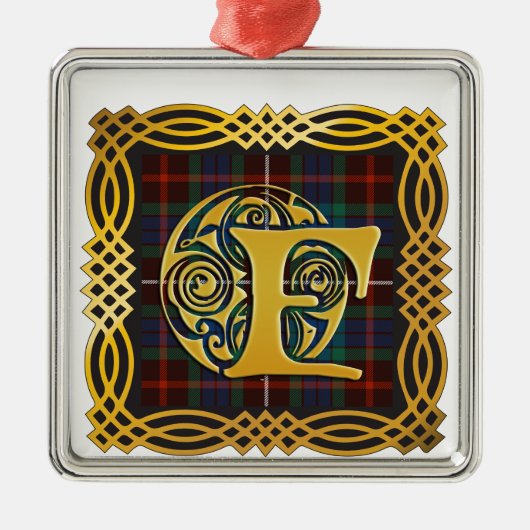 Clan Fraser alte Tartan-Tasse Silbernes Ornament (Vorne)