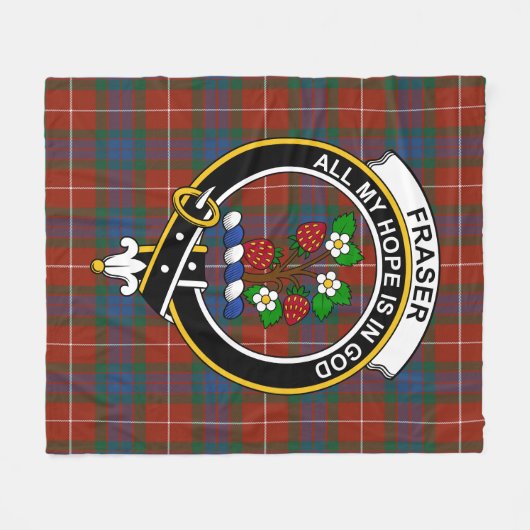 Clan Fraser Ancient Tartan Kariert Fleecedecke (Vorderseite (Horizontal))