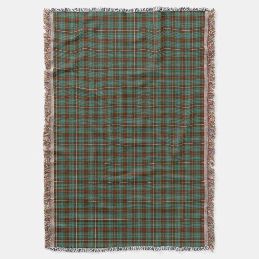 Clan Fraser Brown und Green Hunting Tartan Decke (Vorderseite Vertikal)