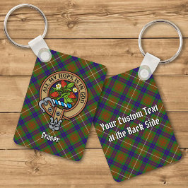 Clan Fraser Crest over Hunting Tartan Keychain Schlüsselanhänger