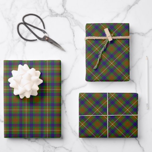 Clan Fraser Hunting Tartan Geschenkpapier Set (Vorderseite)